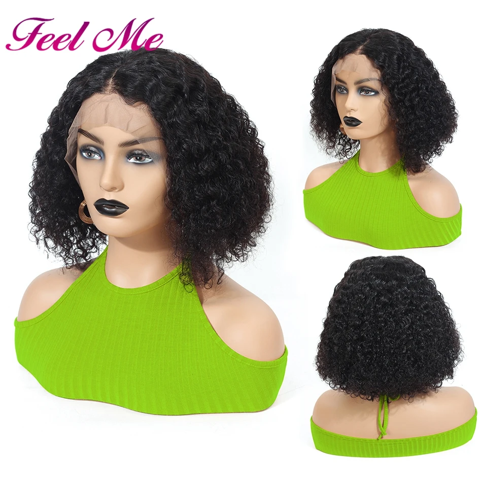 Бразильские короткие кудрявые парики с детскими волосами 130% кружевные передние