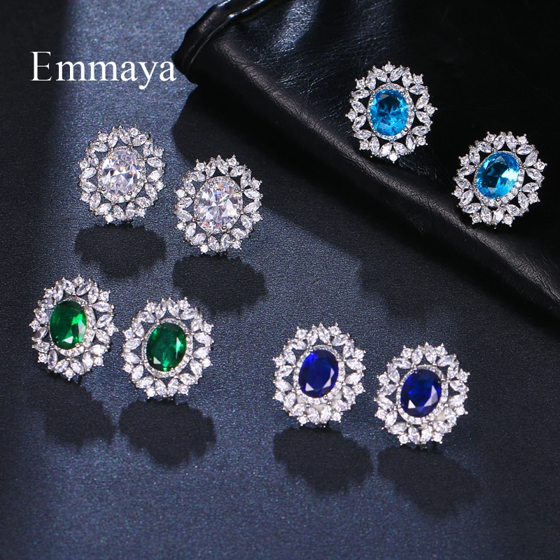 Emmaya изысканные серьги-гвоздики цветок круглой формы для женщин элегантное
