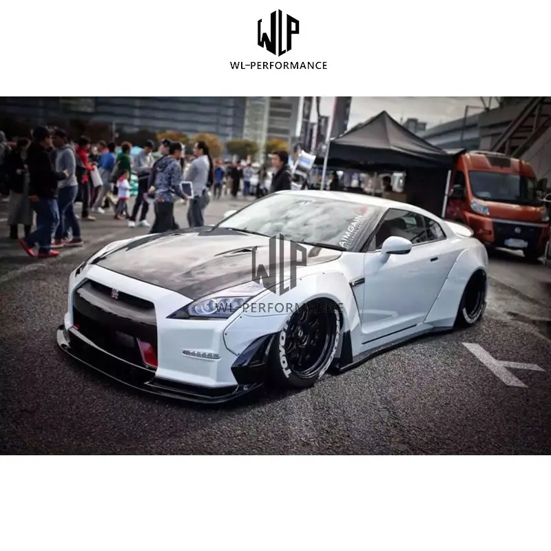 Широкий автомобильный комплект Gtr R35 Lb задний диффузор для переднего бампера и