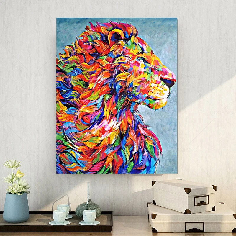 

Canvas Painting Animal Wall Art Lion Posters Oil Painting Art Multi-Colored Wall Picture for Home Decor Posters and Prints