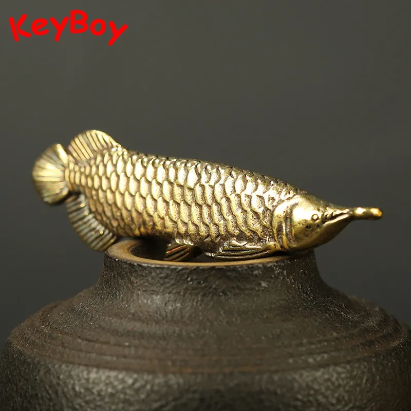 Подвеска в виде рыбы на удачу из чистой меди стиле ретро подвесная бижутерия