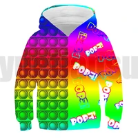 3d printed anime rainbow pop fidget hoodie men oversized sweatshirt family games pullover kids clothing funny streetwear