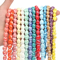 1012mm smooth heart shape multicolor ceramic beads loose spacer beads for jewelry making diy bracelet necklace accessories