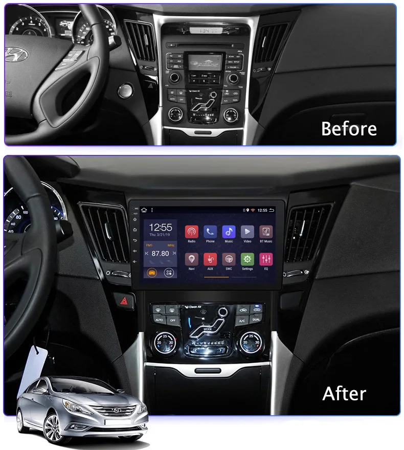 2G ram 32G rom 9 дюймов Android 8 1 для HYUNDAI Sonata YF 2010 2015 gps навигатор машины поддержка