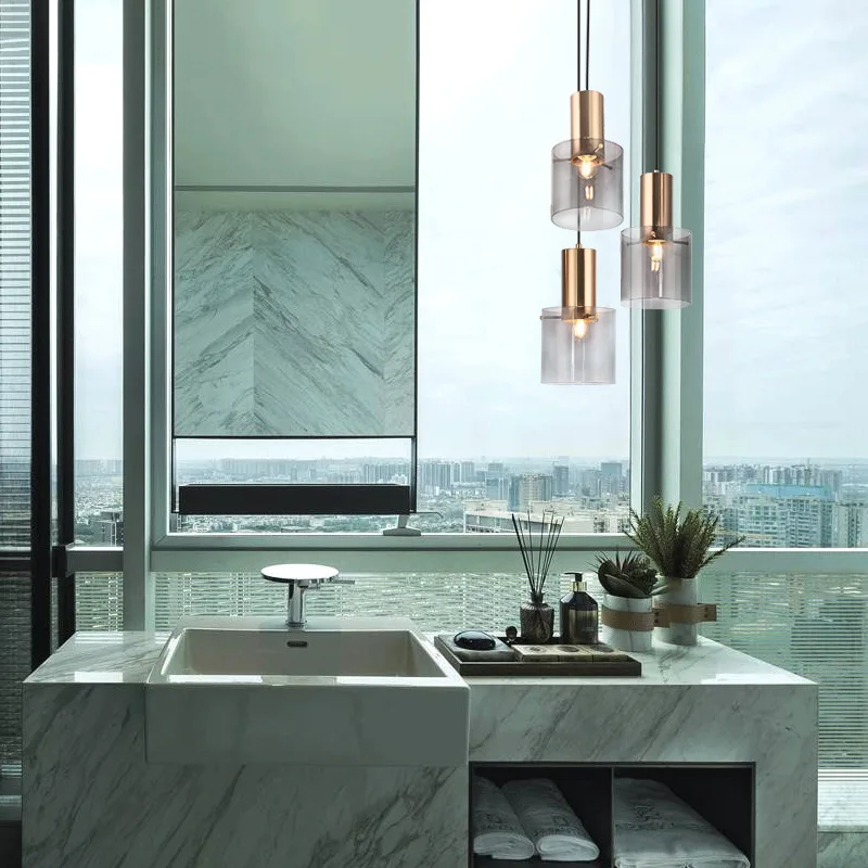 

Modern Glass Pendant Lights Bedside Gold Hanging Lamps Fixture Luminaire Kitchen Dining Room Home Decor Suspension Lighting Cafe