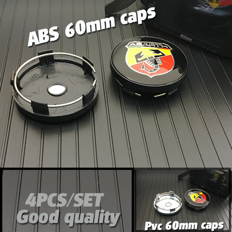 

2.36" 60mm 4pcs/set ABS Car Accessories Car Wheel Hub Caps Auto Decals Wheel Covers for 124 125 500 Badge Emblem Labels