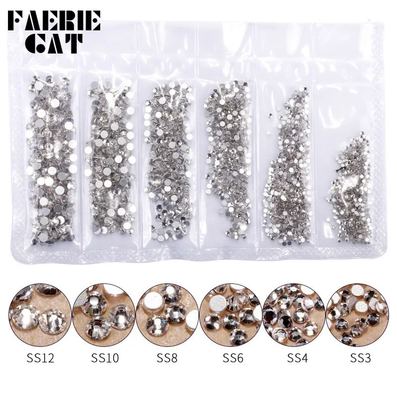 1440pcs радужные розовые золотые блестящие стразы для дизайна ногтей AB Цвет SS3 12