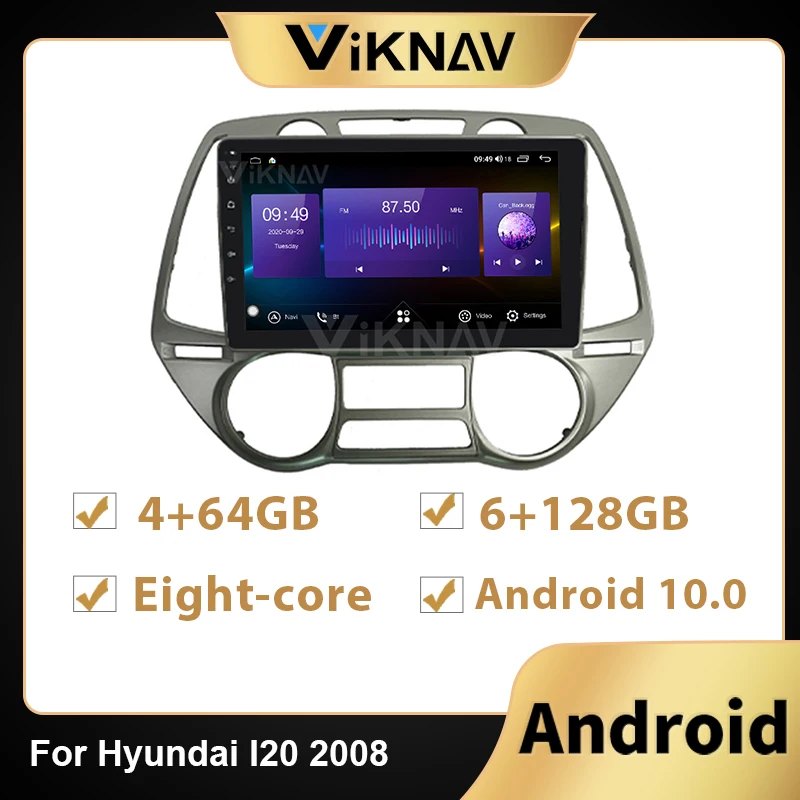 

Автомагнитола 2 din на Android, с сенсорным экраном 128 ГГц для Hyundai I20 2008, автомобильный мультимедийный плеер с GPS-навигацией, dvd, стерео, головное ус...