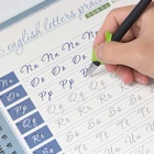 Тетрадь для упражнений на английском языке, 2 шт., 1 ручка для практики, круговой шрифт, жесткая ручка, английская каллиграфия, слова, наклейки, повторное использование слов