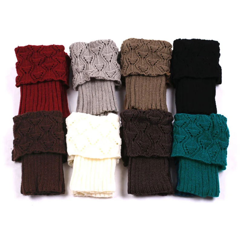 Короткие манжеты для ботинок вязаные крючком носки гетры осени и зимы женские