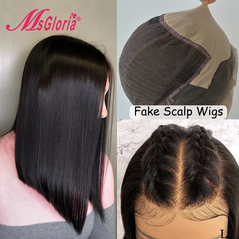 150% поддельные головы парик короткий Боб Синтетические волосы на кружеве парики