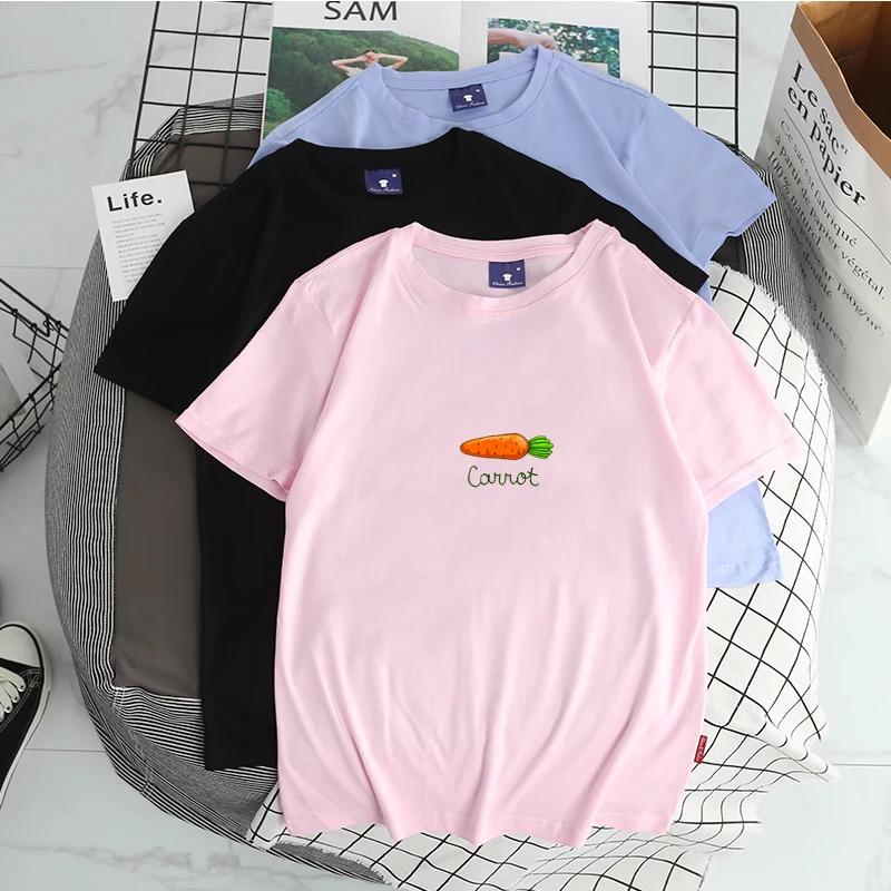 Женская футболка Ulzzang с коротким рукавом летняя Милая в стиле Харадзюку рисунком