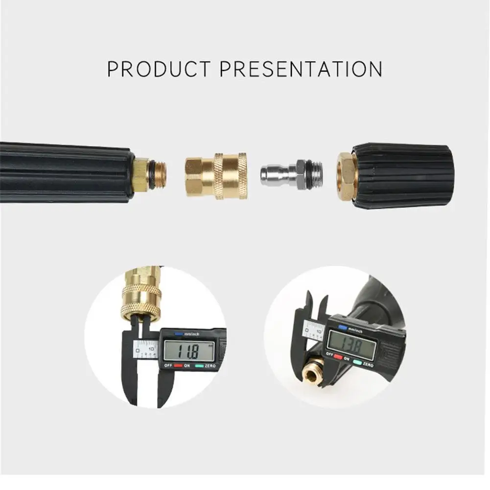 

High Pressure Washer Car Washer Brass Connector Adapter M14*1.5 Male 1/4" Female Quick Connection Adapter