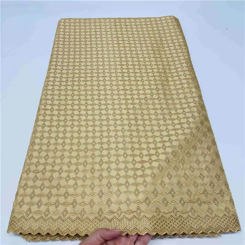 

African Dry Lace 5 Yards Embroidered Lace Fabric Satin Lace With High Quality 2021 African Cotton Lace Fabric For Woman!HL30859