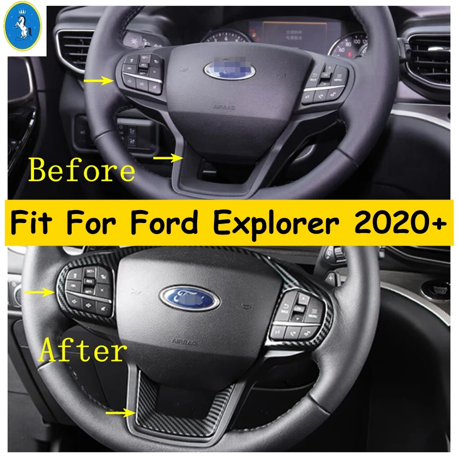 

Отделка для руля Ford Explorer 2020-2022, детали интерьера из АБС-углеродного волокна, аксессуары для руля