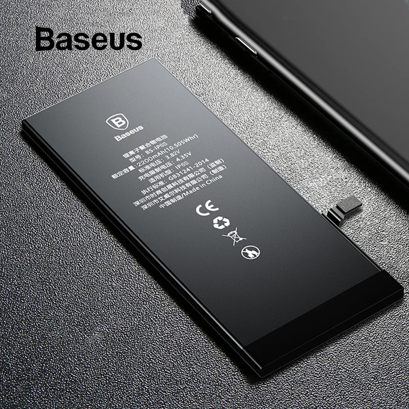 Аккумулятор Baseus для iPhone 6, 6 S, 2200 мА/ч, высокая емкость, сменные батареи для iPhone 6s, с бесплатными инструментами для ремонта