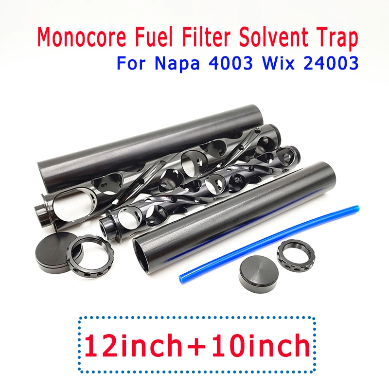 

10" 12" Spiral 1/2-28 5/8-24 Monocore Solvent Trap Aluminum Tube Car Fuel Filter Solvent Trap For Napa 4003 Wix 24003 Filters