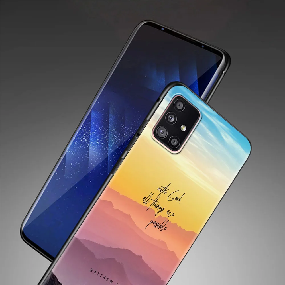 

Phone Case For Samsung Galaxy A72 A32 A42 A91 A71 A51 A41 A31 A21 Soft Cover Black Capa TPU Back Travel Mountain Sea Beach