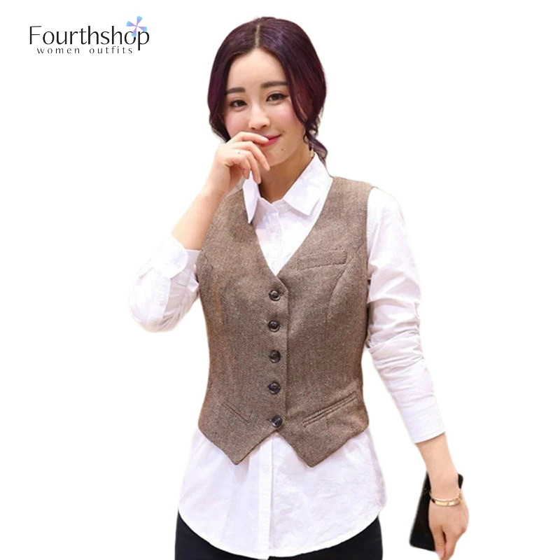 Женский винтажный жилет Блейзер элегантный повседневный пиджак весна лето осень