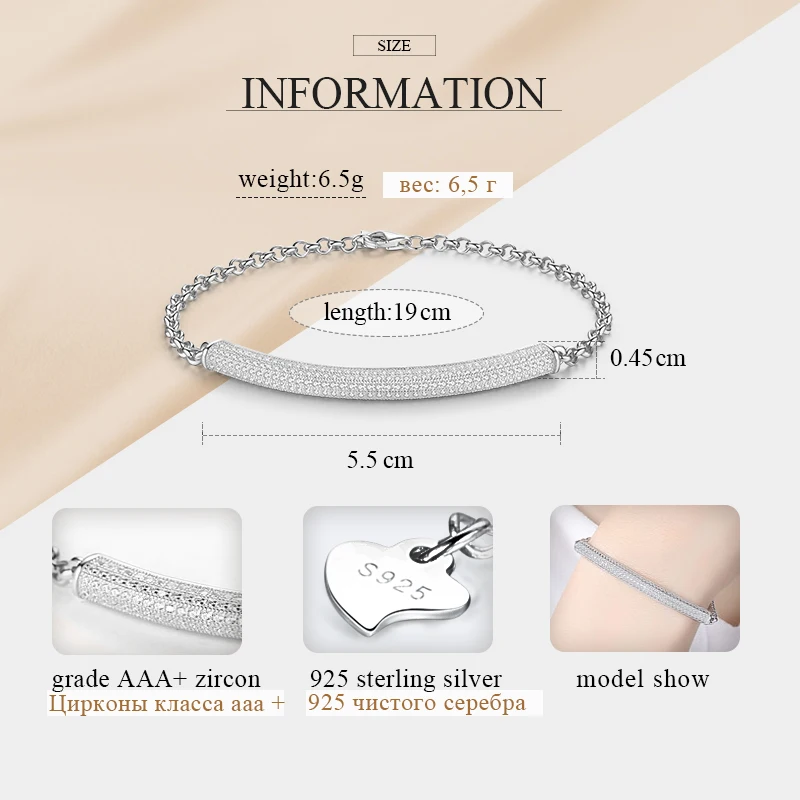 Bracelet Fashion Pure 925 Sterling Silver AAA+ Cubic Zirconia Micro Pave Setting Charm | Украшения и аксессуары