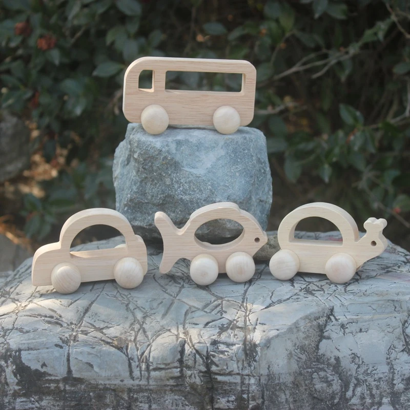 

1pc Wooden Toys Beech Wood Blocks Car Cartoon Educational Montessori Toys For Children Teething Baby Teethers Birthday Gift baby
