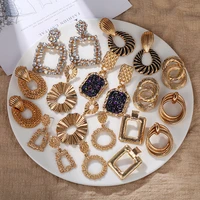 vintage geometric earrings golden color womens earrings 2020 big new fashion bohemia drop earing modern jewelry