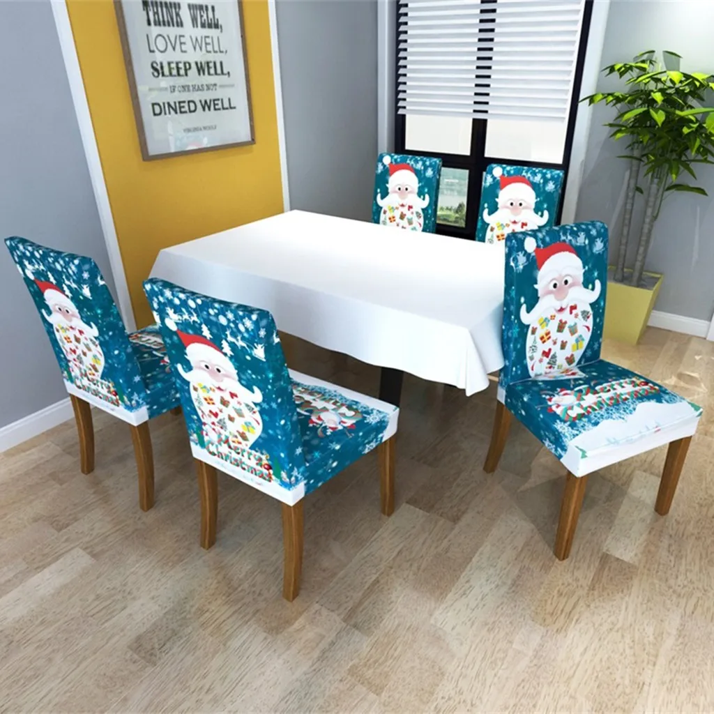 Рождественская скатерть чехол для стула Санта Клаус Рождественское украшение