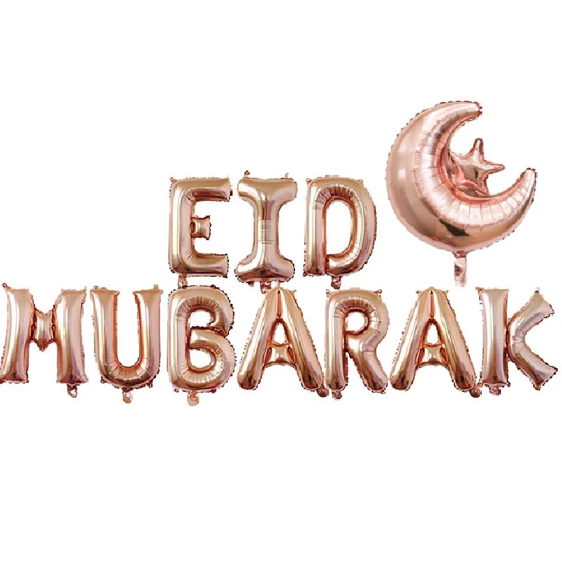 

Eid Mubarak Decor Balloons Ramadan Kareem New Year Islamic Muslim Decoration Letter Banner