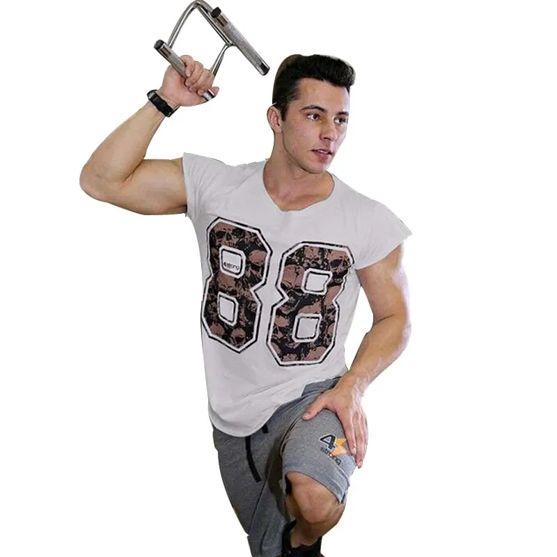 Футболка мужская хлопковая с коротким рукавом стильная тренировочная рубашка