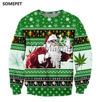 christmas santa weeds 3d printed jacket menwomen harajuku hoodie unisex casual streetwear sweatshirt pullover sudadera hombre