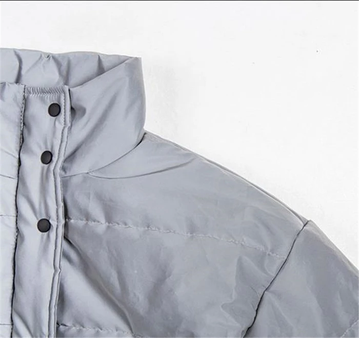 Светоотражающие короткие женские пальто зимнее модное куртки женская короткая