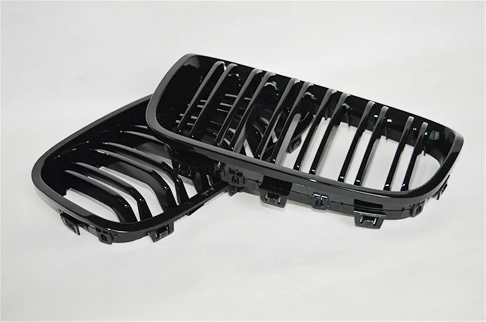 1 пара стильных автомобильных передних глянцевых черных гоночных грилей для BMW F20