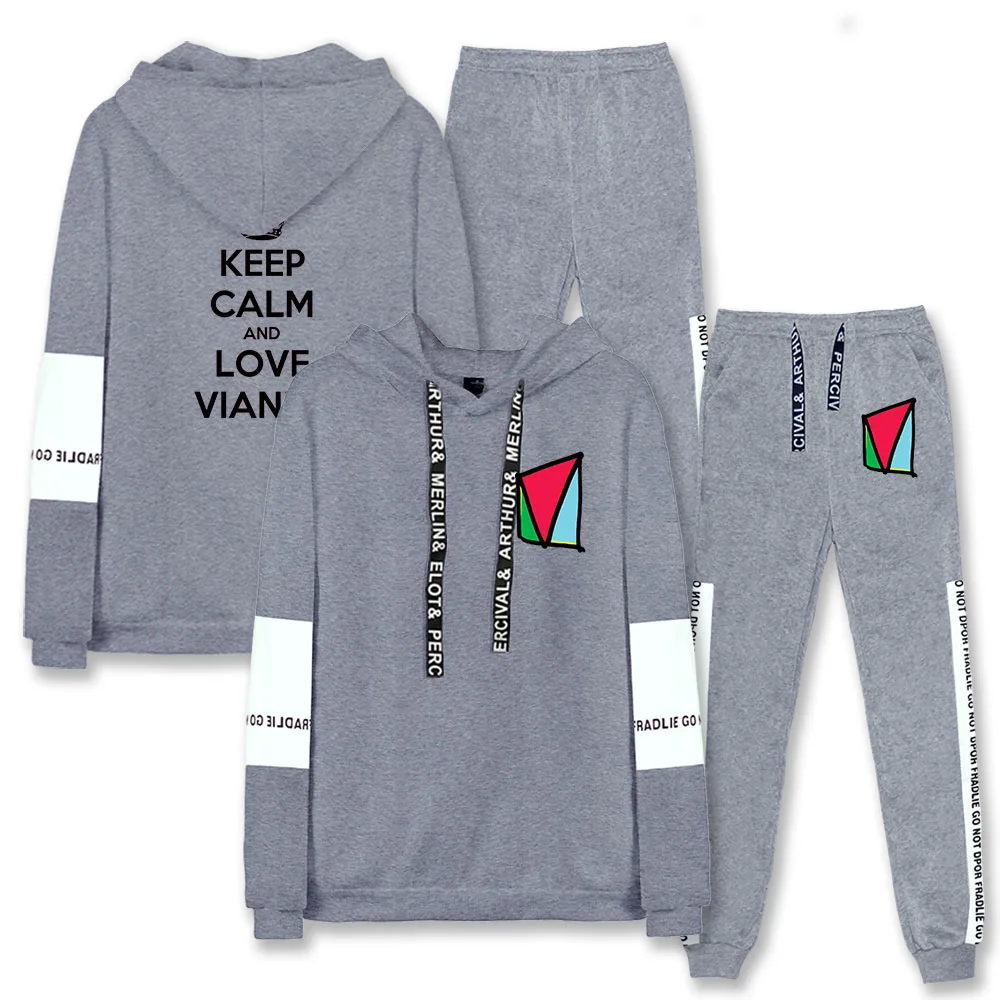 

Vianney Fashion Hoodie Sweatshirt Two Piece Sets Cotton Popular Casual Pullover Pants Oversized Clothes 2021 Hot Classic Clothes