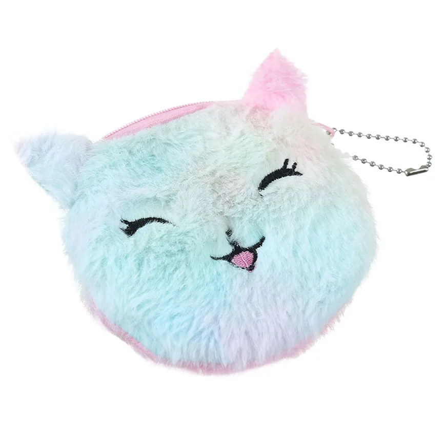 Милый детский кошелек плюшевый мультяшный Кошелек для монет женская сумочка с