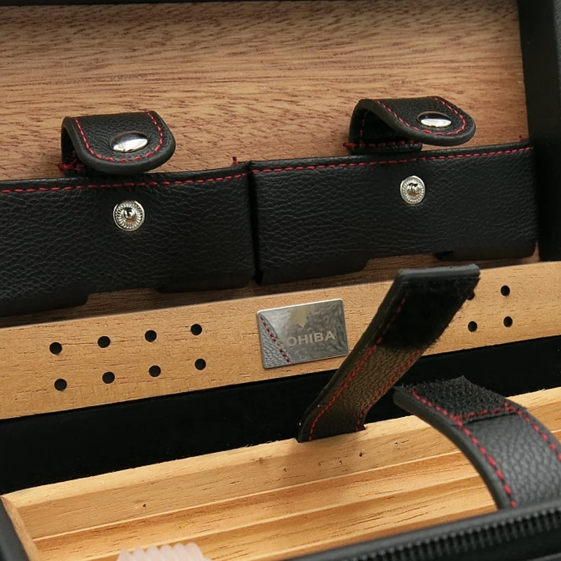 COHIBA кедровая деревянная сигара Humidor кожаная коробка для сигар с зажигалкой резак