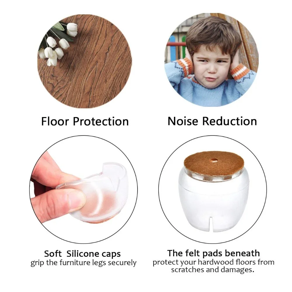 Круглые прозрачные силиконовые колпачки для ножек стула мебельные Чехлы стола