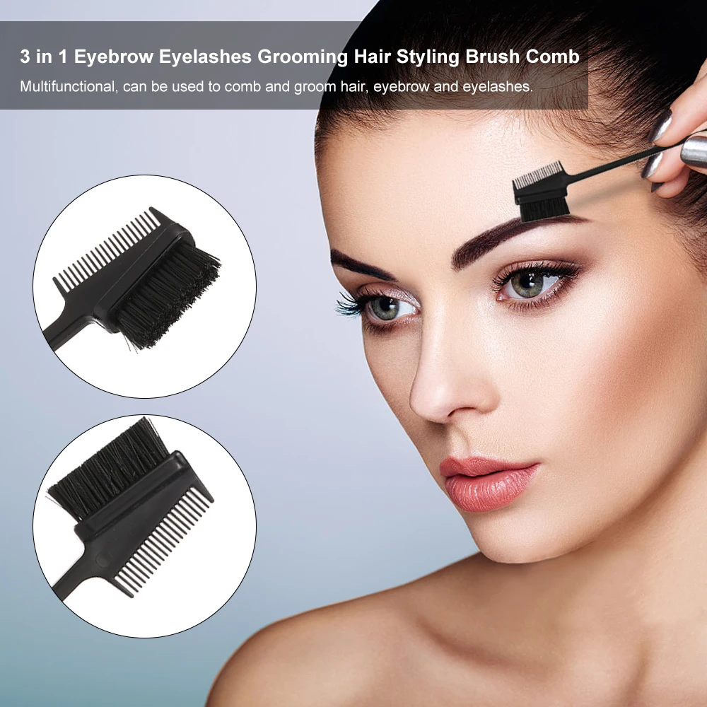 4 шт. Кисть для макияжа бровей расческа ресниц двухсторонняя портативная кисть