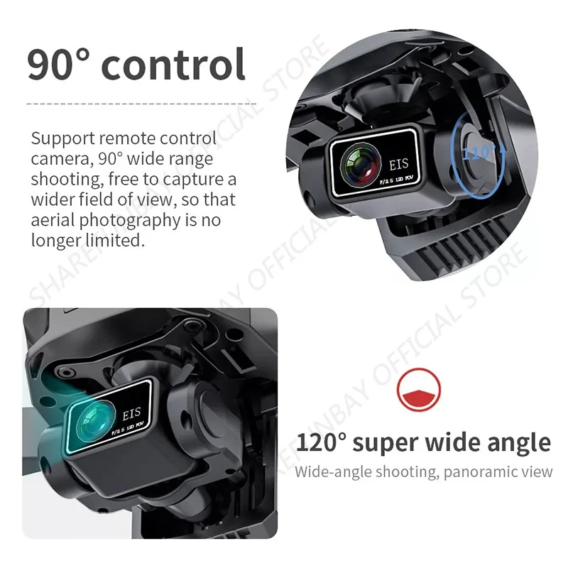 

Sharefunbay 2021 drone 8k hd 5g wifi 3 cardboard axles anti-shake gps 30 minutes flight time rc toy