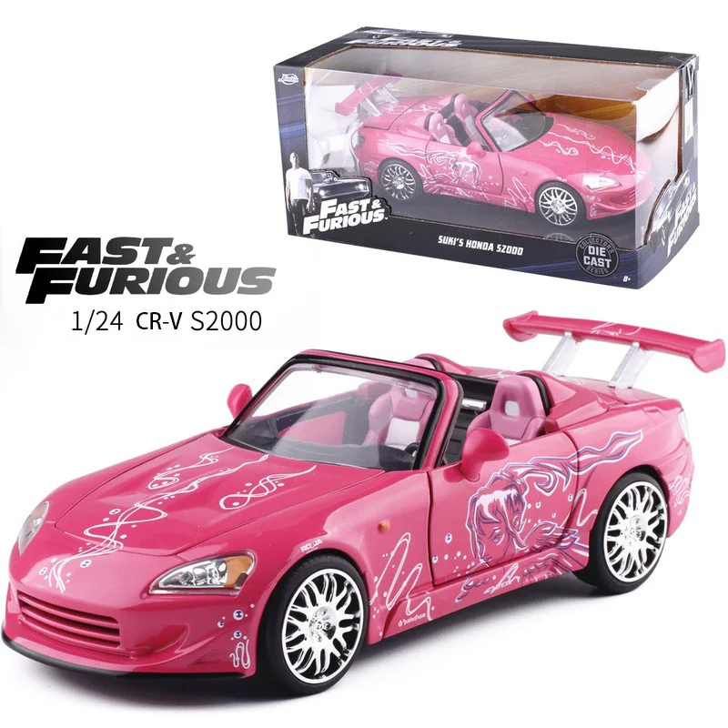 

1:24 Scale Fast And Furious Diecast S2000 Pink Convertible Car Model Toy Miniature Metal Diecasts Toy Vehicles Model Toys Gifts