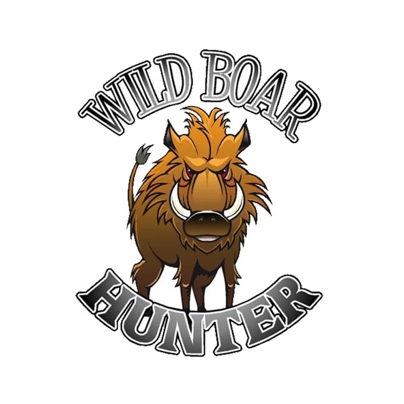 

9.6CM*11.7CM Funny Wild boar hunter Hunting PVC Motorcycle Car Sticker 11-00355