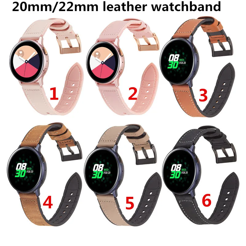 30 шт. для samsung Galaxy Watch Active 42 мм/46 мм gear s2 S3 Amazfit GTS спортивный ремешок из натуральной кожи браслет ремень ремешок для часов