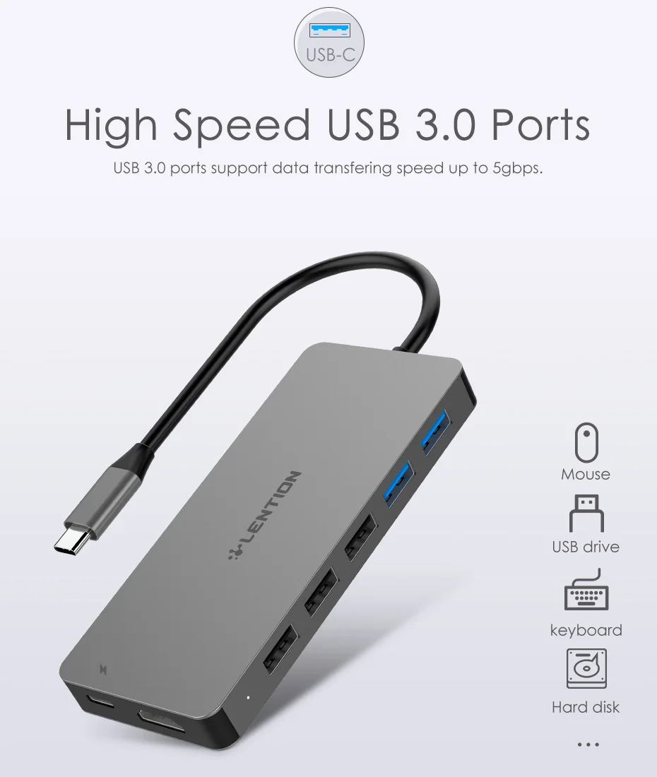 Lention usb-хаб для мульти USB 3,0 HDMI адаптер док-станция для MacBook Pro 13,3 аксессуары USB-C type C 3,1 сплиттер 11 портов USB C концентратор