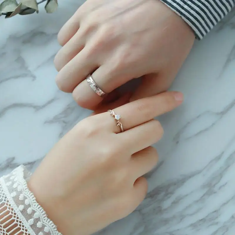 Милые кольца E2K9 с оленями для мужчин и женщин парные простые изображением рогов