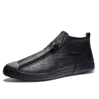 black high top sneakers men leather casual shoes men fashion flats trainers designer hip hop sneaker shoes zapatillas
