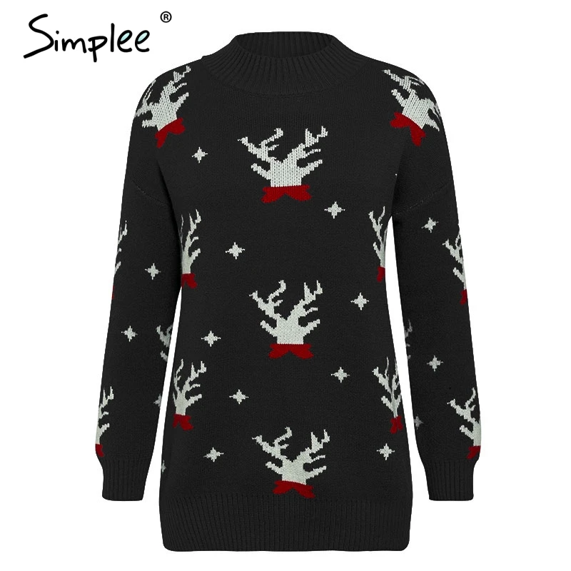 Simplee Повседневный вязаный женский свитер свободные с длинными рукавами