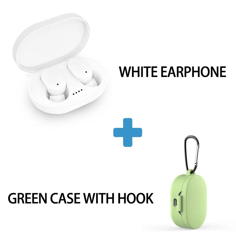 A6S TWS мини наушники Bluetooth 5,0 наушники для Xiaomi для Redmi беспроводные 5,0 TWS наушники с микрофоном для iPhone - Цвет: White Green Case