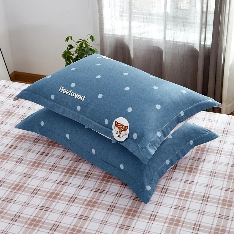 

100% Cotton Pillowcase Kids Students Reactive Printing Flower Pillow Cover 48x74cm Home Textile Sleeping Pillow Case