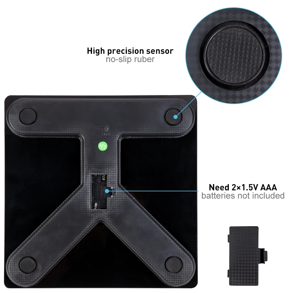 

Body Fat Floor Scale Bathroom Scale Smart Wireless Digital Weight Body Composition Analyzer With Smartphone App Bluetooth