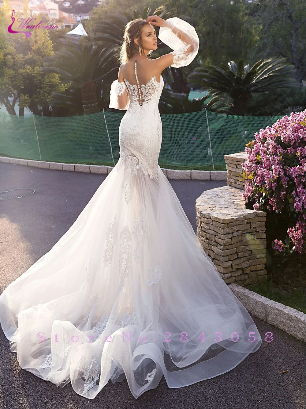 Waulizane свадебное платье Русалка с вырезом сердечком кожаным верхом тюль