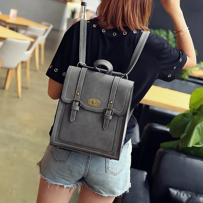 

Fashion Retro Multifunction Backpack Women Genuine Leather Backpack Lady Small Travel Backpack school bags teenage Girls bagpack